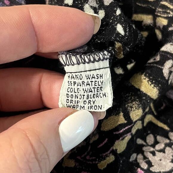 Vtg Goouch Mens Short Sleeve Shirt Medium Butterfly Paisley Print Button Up 80s - Picture 6 of 6